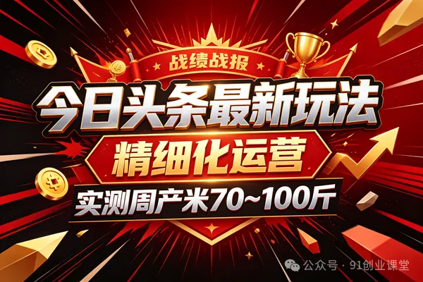 今日头条最新玩法,精细化运营,躺米,实测周产米 70~100 ,兔米橡木,全新躺.zhuan模式
