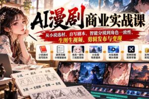 （20811期）AI漫剧商业实战课：从小说选材、自写剧本、智能分镜到角色一致性、生图生视频、剪辑发布与变现