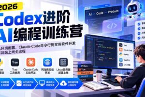 （20855期）Codex进阶AI编程训练营：从环境配置、Claude Code命令行到实用软件开发与网站上线全流程