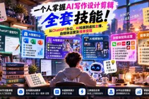 （21029期）一个人掌握AI写作设计剪辑全套技能：从ChatGPT办公、AI绘画到虚拟主播、自媒体运营及接单变现