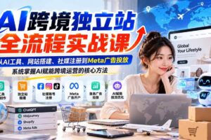 （21056期）AI跨境独立站全流程实战课：从AI工具、网站搭建、社媒注册到Meta广告投放，系统掌握AI赋能跨境运营的核心方法