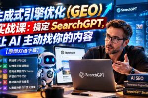(21116期)生成式引擎优化(GEO)实战课:搞定 SearchGPT,让 AI 主动找你的内容【原创双语字幕】