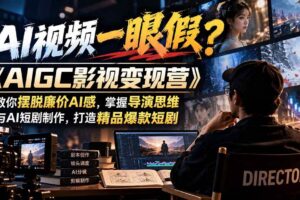 （21133期）【无水印】AI视频一眼假？《AIGC影视变现营》教你摆脱廉价AI感，掌握导演思维与AI短剧制作，打造精品爆款短剧