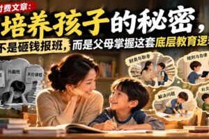 （21179期）付费文章：培养孩子的秘密，不是砸钱报班，而是父母掌握这套底层教育逻辑