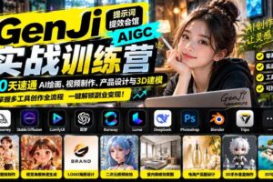 （21192期）GenJi AIGC实战训练营：90天速通AI绘画、视频制作、产品设计与3D建模，掌握多工具创作全流程