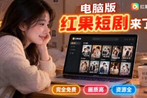手机看短剧费眼？电脑版红果短剧来了，完全免费、画质高、资源全