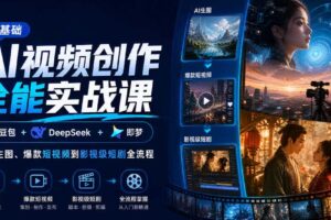 零基础AI视频创作全能实战课|豆包+DeepSeek+即梦,从AI生图、爆款短视频到影视级短剧全流程