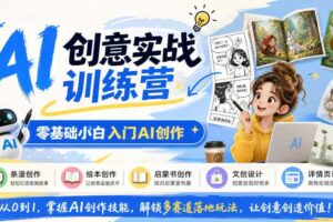AI创意实战训练营，零基础小白入门AI创作，解锁条漫、绘本、启蒙书、文创、详情页多赛道落地玩法