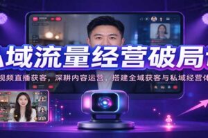 私域流量经营破局课：短视频直播获客，深耕内容运营，搭建全域获客与私域经营体系