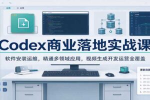 Codex商业落地实战课：软件安装运维，精通多领域应用，视频生成开发运营全覆盖