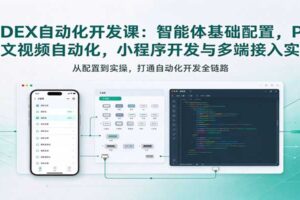CODEX自动化开发课：智能体基础配置，PPT图文视频自动化，小程序开发与多端接入实操