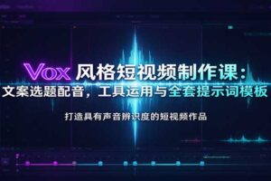 Vox风格短视频制作课：文案选题配音，工具运用与全套提示词模板