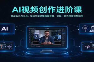 AI视频创作进阶课：联动五大AI工具，完成文案建模画面音频，实现一站式视频完整制作