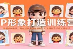 IP形象打造训练营：掌握多种画风，角色延展表情包制作，AI工具配合手绘实操教学