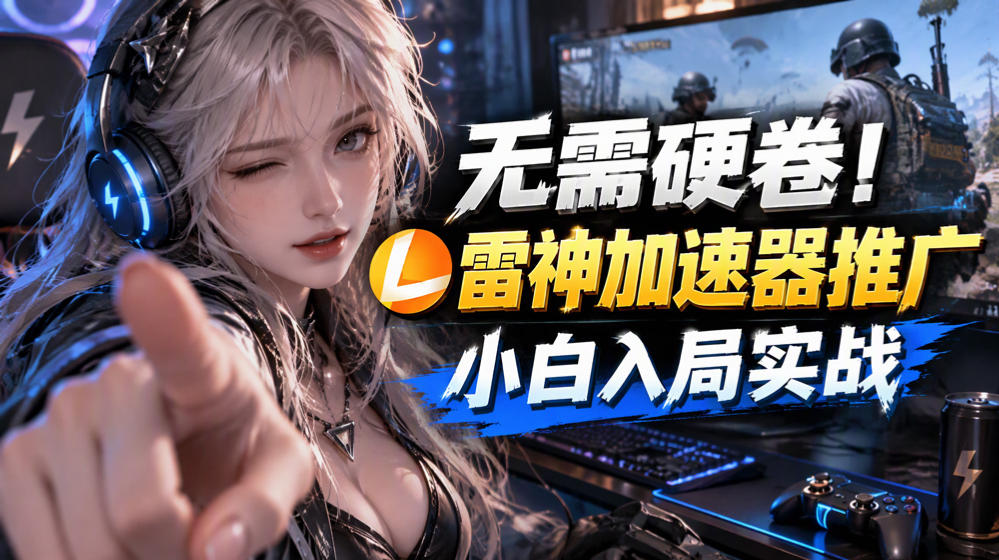 无需硬卷！雷神加速器推广，小白入局实战一天也能几十r