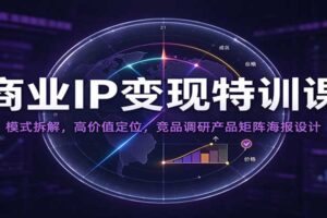 商业IP变现特训课：模式拆解，高价值定位，竞品调研产品矩阵海报设计