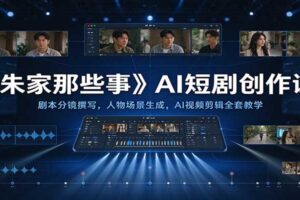 《朱家那些事》AI短剧创作课：剧本分镜撰写，人物场景生成，AI视频剪辑全套教学