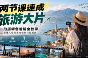 两节课速成旅游大片｜拍摄调色运镜全教学，普通人也拍出高级旅行短视频