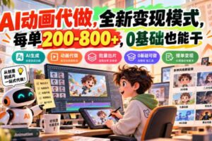AI动画代做，全新变现模式，每单200-800+，0基础也能干【揭秘】