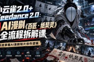 小云雀2.0+Seedance 2.0：爆款AI漫剧《百匠・纸契灵》全流程拆解课，系统掌握AI漫剧短片创作逻辑