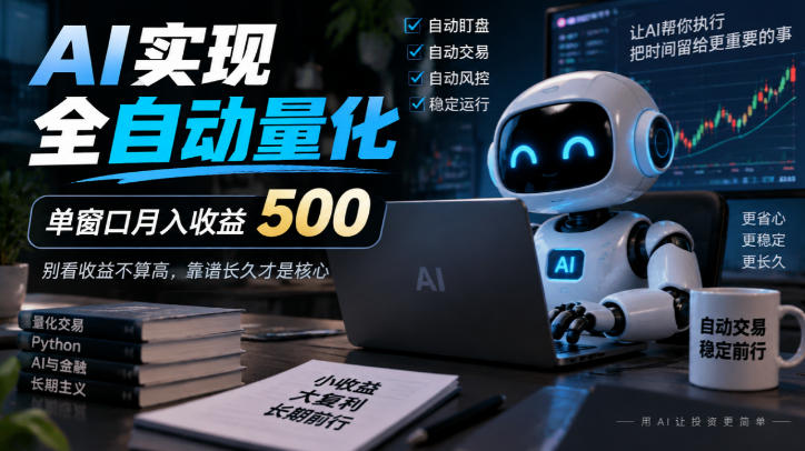 AI实现全自动量化，单窗口月入收益500，别看收益不算高，靠谱长久才是核心【揭秘】