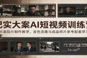 纪实大案AI短视频训练营:大案短片制作教学,音色克隆与成品样片参考配套学习