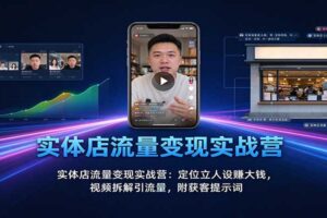 实体店流量变现实战营：定位立人设赚大钱，视频拆解引流量，附获客提示词