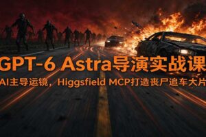 GPT-6 Astra导演实战课：AI主导运镜，Higgsfield MCP打造丧尸追车大片