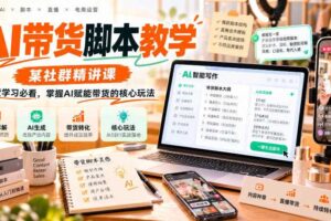 AI带货脚本教学，某社群精讲课，带货学习必看，掌握AI赋能带货的核心玩法