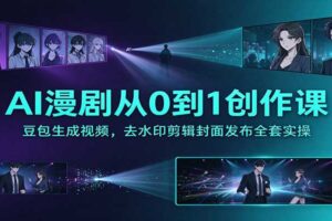 AI漫剧从0到1创作课：豆包生成视频，去水印剪辑封面发布全套实操