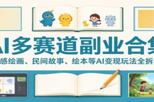AI多赛道副业合集：情感绘画、民间故事、绘本等AI变现玩法全拆解