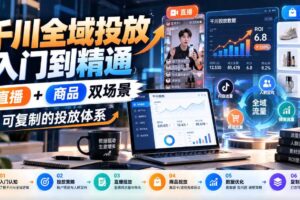 千川全域投放入门到精通,直播+商品双场景,可复制的投放体系