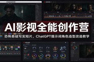 AI影视全能创作营：恐怖悬疑写实短片，ChatGPT提示词角色造型改造教学