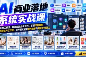 【无水印】AI商业落地系统实战课，从节点工作流、导演台到分镜创作，掌握可复用的AI内容生产工作流，提升图文视频制作效率与商业交付能力