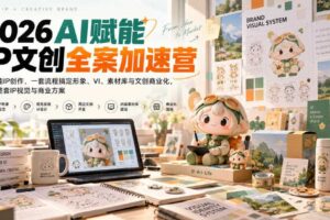 2026AI赋能ip文创全案加速营，AI赋能IP创作，一套流程搞定形象、VI、素材库与文创商业化，搭建整套IP视觉与商业方案