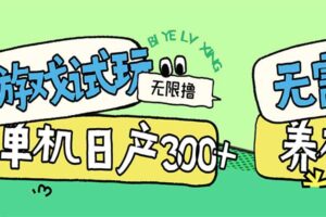 小游戏试玩看广告,无需养机技术,测试单机3小时100+