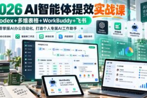 2026 AI智能体提效实战课：Codex+多维表格+WorkBuddy+飞书，从零掌握AI办公自动化，打造个人专属AI工作助手