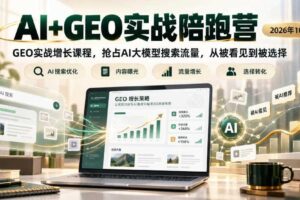 AI+GEO实战陪跑营2026年10月，GEO实战增长课程，抢占AI大模型搜索流量，从被看见到被选择
